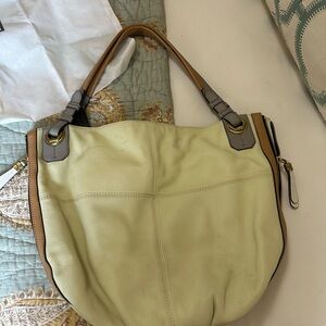 orYANY Cream and Tan Hobo Bag